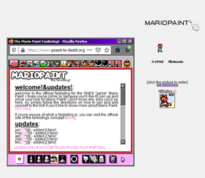 Image of S2UDIO client website for S2fanlisting (mario paint)