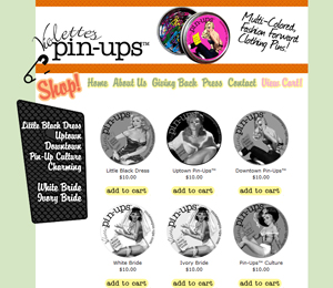 Image of S2UDIO client website for violette's pin-ups