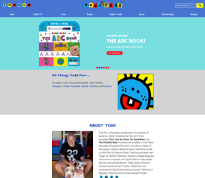 Image of S2UDIO client website for todd parr (via hachette book group)